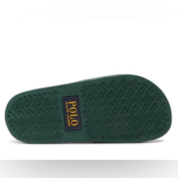 NWOB Polo Ralph Lauren Big Polo Bear Pool Slides Sandals Forest Green - Picture 8 of 8